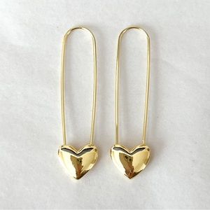 NEW | paper clip style heart earrings